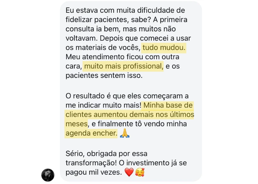Depoimento de Cliente 3